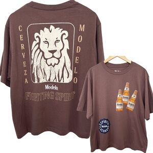 Cerveza Modelo Lion Head Fighting Spirit Cropped Boxy T-Shirt Men's Large